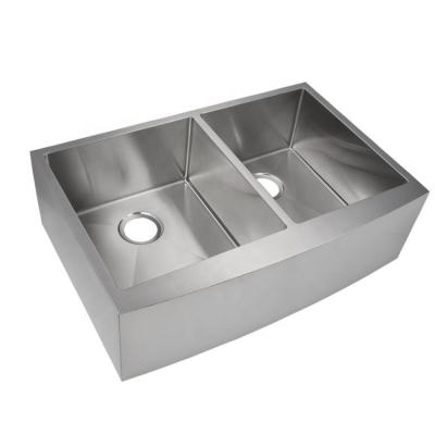 China Without Faucet JDOOR 33in Large Stainless Steel Kitchen Sink , Equal Double Bowl Sink for sale