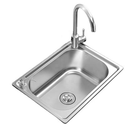 China Without Faucet JDOOR Commercial Single Bowl Stainless Steel Cabinet Drop In Factory Handmade Square Kitchen Sink for sale