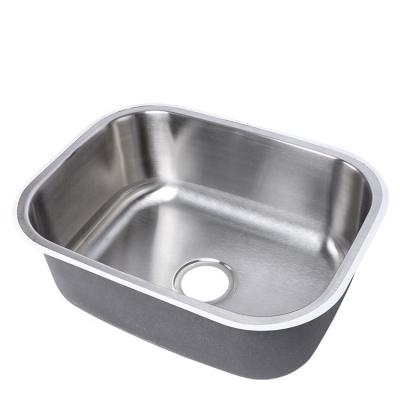 China Without Faucet 2021 JDOOR Silver 304 Stainless Steel Brushed Single Bowl Handmade Kitchen Sink for sale