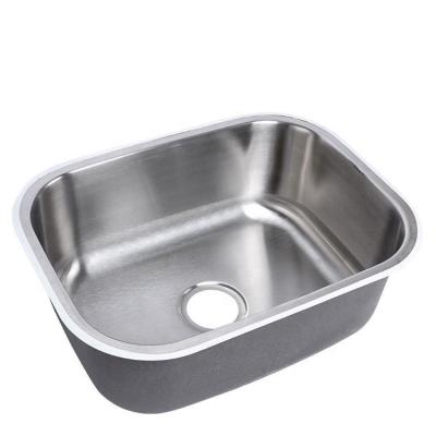 China Without Faucet JDOOR Silver 304 Stainless Steel Brushed Single Bowl Handmade Kitchen Sink for sale