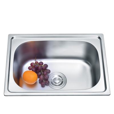 China Without Faucet Hot Selling Silver Rectangle 20.5x14.6x6.3 Inches 201 304 Stainless Steel Single Bowl Kitchen Sink for sale