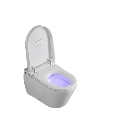 China Concealed Tank Auto Auto Flushing Western Smart Ceramic Toilet Wall Mounted Intelligent Wall Hung Smart Toilet With Bidet for sale