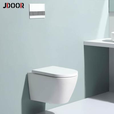 China JDOOR Cistern Wall Hanging Chinese Ceramic Toilet Bowl Sanitary Ware Wall Hidden Wc for Hotel Bathroom for sale