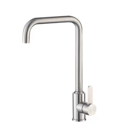 China JDOOR Hot And Cold Water Modern Lead Free Silver 304 Stainless Steel Kitchen Faucet for sale