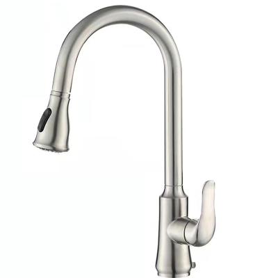 China Modern Fashion JDOOR 304 Stainless Steel 2 Water Deck Mounted Hot And Cold Water Pull Out Kitchen Faucet for sale