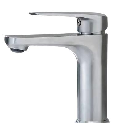 China Modern JDOOR 304 Stainless Steel Deck Mounted Hot and Cold Water Single Handle Ceramic Core Basin Faucet for sale