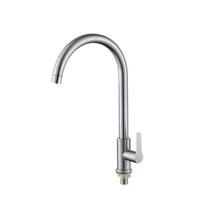 China JDOOR Modern Hot Sale Kitchen 304 Stainless Steel Handle Sanitary Single Handle Cold Water Kitchen Faucet Only for sale