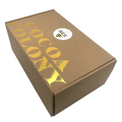 China Factory Direct High Quality China Recyclable Balloon Corrugated Folding Cardboard Shoe Paper Packaging Box Gold Stamping Qingdao Hisun for sale