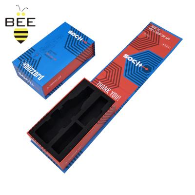 China Premium Custom Logo Recycled Materials Cardboard Magnetic Box For Battery Packaging Boxes With EVA Foam Inlay for sale