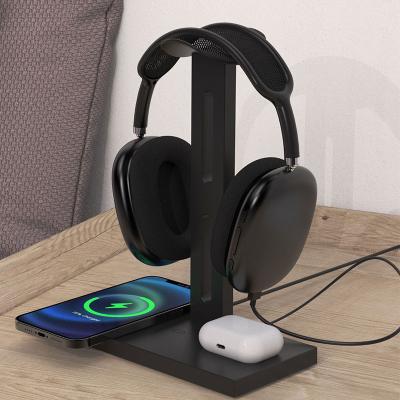 China 15w universal fast earphone radio stand earphones phone charging stand 3 in 1 charger BT earphone dock wireless station for sale