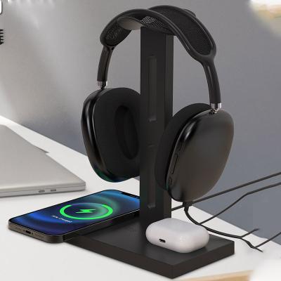 China Headphones Free Shipping Stand Logo Mobile Phone Wireless Charging Custom Phone Holder Earphones Fast Wireless Charger For Airpods for sale