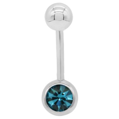 China 2021 Years Most Popular Styles High Quality Ladies Sexy Face Belly Jewelry Body Piercing Blue Gem Belly Ring Jewelry for sale