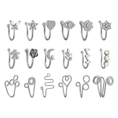 China FASHIONABLE Various Styles Face Fake Nose Rings Copper Cuffs Piercing Jewelry for sale