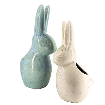 China High Quality Handmade Rabbit Candlestick Holder Porcelain Tealight Painting Ceramic Candle Holders for sale