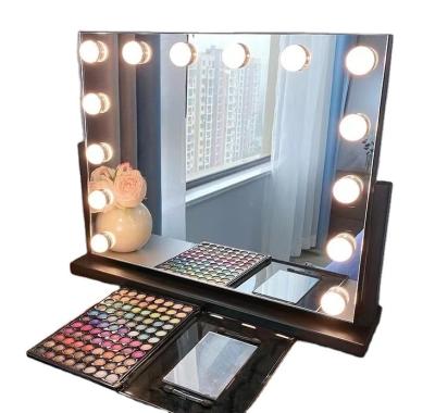 China Best Selling Lighted Led Hollywood Makeup Beauty Mirror Light Bulbs Cosmetic Smart Vanity Mirror for sale