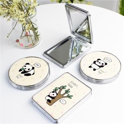 China Magnifying Double Sides Make Up Beautiful Small Circle Pocket Black Acrylic Mirror Sheet Custom Mirror Bag Pocket Mirror For Makeup for sale