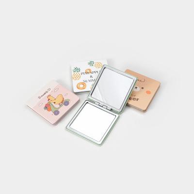 China Personalized Custom Compact Folding Mini Mirror Logo Pocket Mirror Portable Small Hand Double Sided for sale