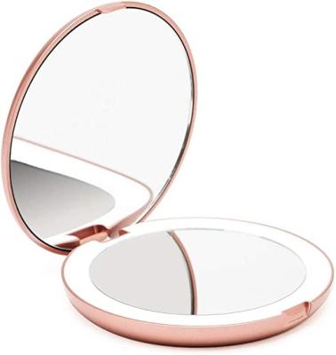 China Hot Sales Magnifying Desktop Bathroom Mirror Manufacturer Mini Led Lighted Dimmer Vanity Smart Makeup Mirror for sale