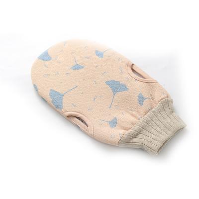 China EXFOLIATE Hot Selling Korea Exfoliating Printed Finger Polyester Cotton Private Label OEM Bath Gloves for sale