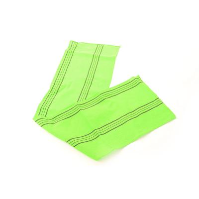 China New Design Long Handle Exfoliation Back Strips Morocco Skin Care OEM Soft Bath Towel for sale