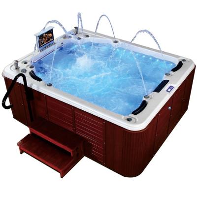 China Freestanding Furniture 4 Person Family Portable Ourdoor Spa Balcony Whirlpool Spa Massage Jet Surfing Bathtub with KC Large Size Large Hot Tub for sale