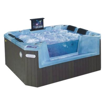 China Freestanding Teens Wooden Dutch Tub Water Control System TV Balboa Hot Tub for sale