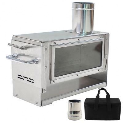 China OEM Direct Selling Compact Two Square Cooking Stainless Steel Rocket Wood Burning Stove For Outdoor for sale