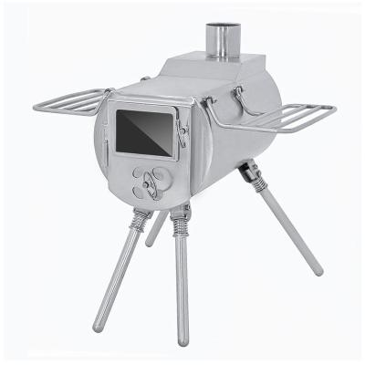 China Professional Folding Supply Sales Accept Custom Stainless Steel Portable Pellet Camping Wood Stove for sale