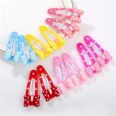 China Kids Safety Candy Color Cute Soft Bowknot Barrettes 5cm Hair Clips Pins Hairpins Headwear for sale