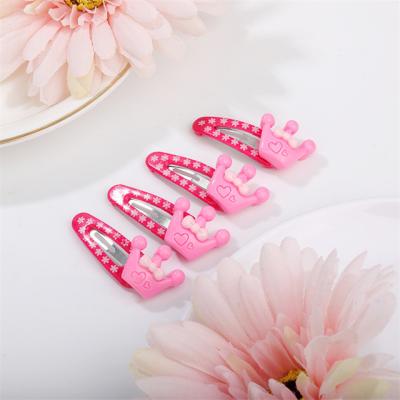 China Sweet Cute Cartoon Colorful Children Girls Hair Clip Barrettes Headband Children Crown Hair Hairpins for sale