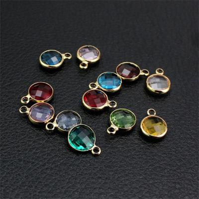 China 10pc/pack DIY Copper 8mm Gold Color 12 CLASSIC Birthstone Crystal Charms For Jewelry Making Pendants for sale