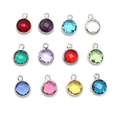 China 10pc/pack 8mm CLASSIC Silver Birthstone Crystal Charms For Jewelry Making DIY Bracelet Necklace Pendant for sale