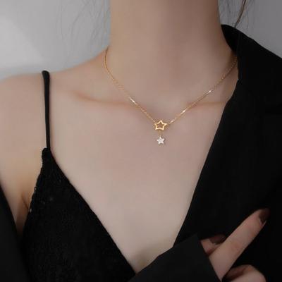 China Cute Shining Star Choker Charm Necklaces Zircon Tassel FASHION Tasty Chain Pendant Necklace for sale