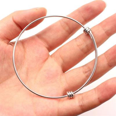 China TRENDY DIY Jewelry Making Adjustable 316L Stainless Steel Wire Cuff Bracelet Expandable Bracelets for sale