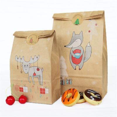 China Recyclable Kraft Paper Baking Bag Christmas Candy Snacks Paper Gift Bag Jewelry Making Packaging For Earring Bracelet Necklace for sale