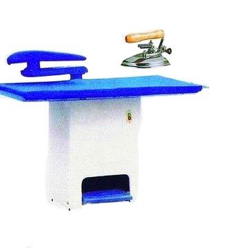 China Water Extraction Vacuum Table Laundry Finish Self Air Suction Vacuum Ironing Table With Boiler And Iron for sale