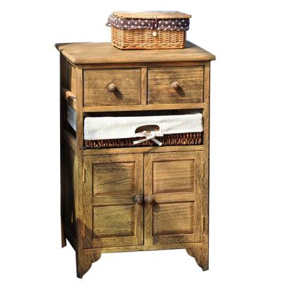 China Eco - Friendly Antique Vintage Furniture Solid Wood Living Room Storage Cabinet With Drawers for sale