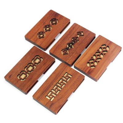 China Eco-friendly Bamboo Wooden Factory OEM Business ID Card Case Handmade Natural Wooden Stand for sale