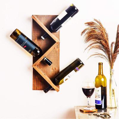 China Viable Wall Mounted Wall Mounted Wooden Rack Wine Shelf Wine Bottle Wine Bottle Display Rack for sale