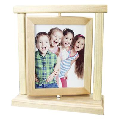 China Photo Customized Antique Wooden Rotating Photo Frame for sale