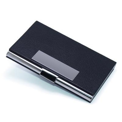 China Normcore/Mini Wallet Men Minimalist Leather Card Case Bag Organizer PU Card Box Holder Metal Business ID Card Holder Minimalist RFID Credit Card Holder for sale