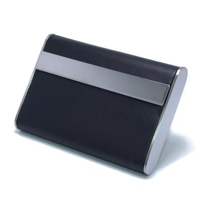 China Normcore/Minimalist Black Vintage Men Gifts Business Vintage Gifts Men's Minimalist Black Vintage Metal Box Bank Cards ID Card ID PU Stainless Steel Leather Card Holder for sale