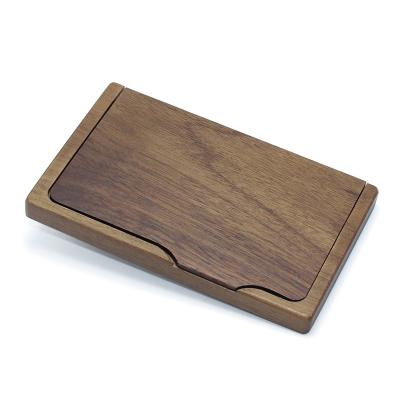 China Nature Black Walnut Cardcase Credit Cardbox Personality Handwork Personality Business Card Holder Wood Case Wooden Wallet Holder Wood Card Holder for sale