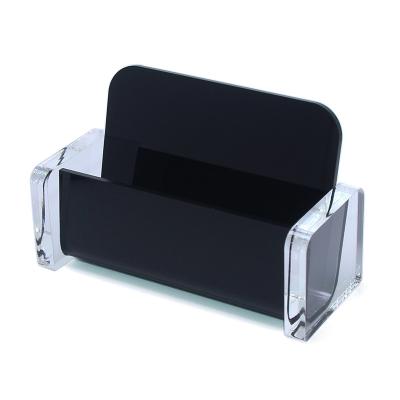 China Normcore/Minimalist Clear Plastic Office Bulletin Board Counter Name ID Cards Acrylic Shelf Holder Case Box Business Card Holder for sale