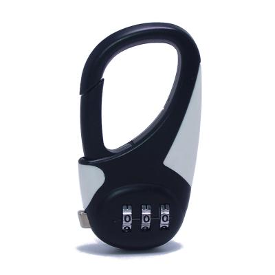 China Black Zinc Alloy Adjustable Combination Bag Locker Mini Password Padlock Metal Luggage Carabiner Outdoor Combination Lock for sale