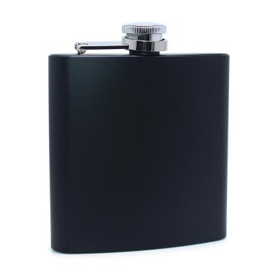 China Wholesale Outdoor Matt Black Hip Flask Stainless Steel Metal Drinkware Liquor Jug Novelty 6oz Whiskey Wine Pot Travel Portable Tour for sale