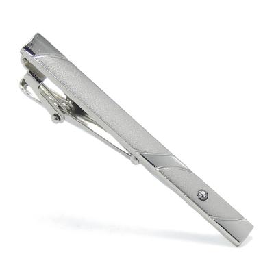 China Crystal Tie Bar Unique Printing Promotional Simple Men's Cheap Tie Clip White for sale