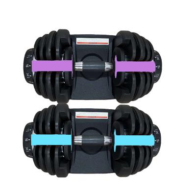 China Adjustable Rubber Covered Dumbbell Weight Lifting Gym Equipment Dumbbell Set for sale