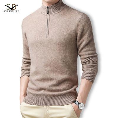 China Anti-wrinkle Zipper Collar Comfortable Men's Thick Sweater For Cold Weather for sale