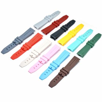 China Fanshion Watch Strap 20mm 21mm Rubber Watch Band For Omega X Moonswatch Rolex Sample Curved End Replacement Strap for sale